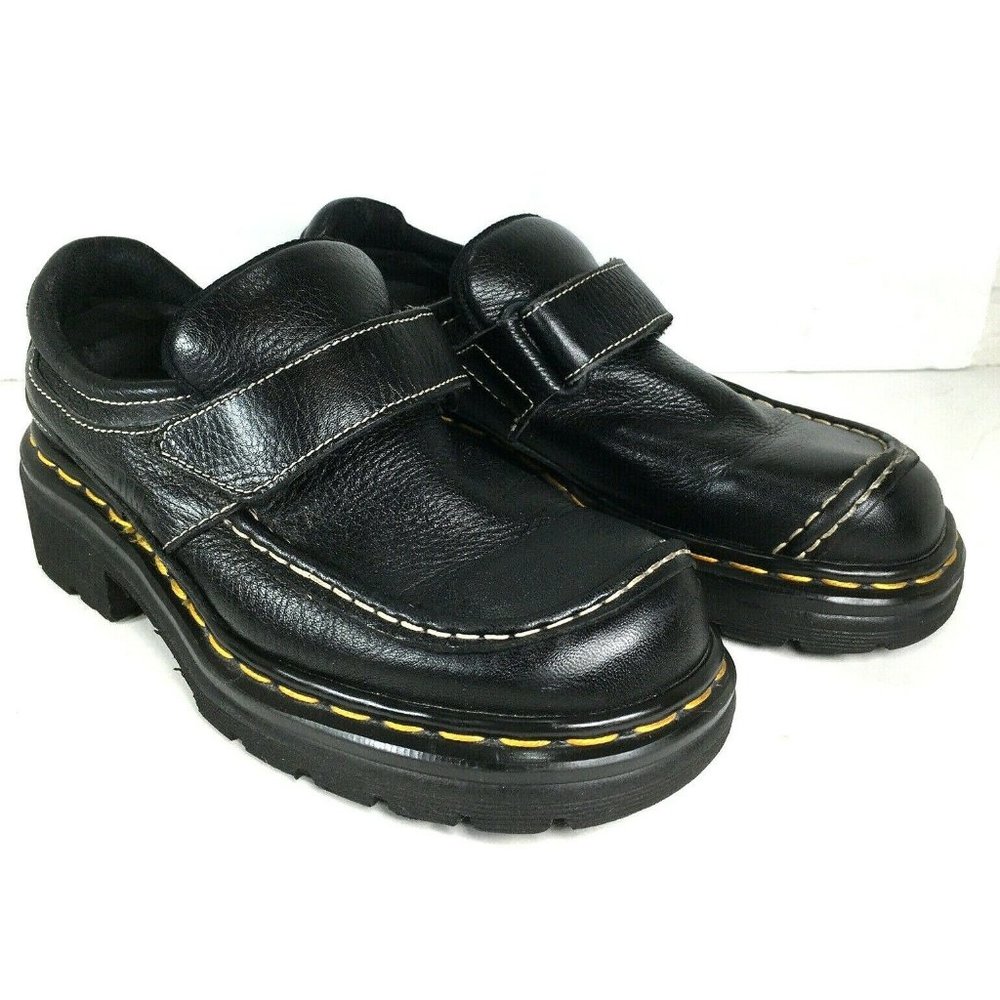 Dr Martens Womens Black Leather Cushioned Sole Shoes Size 5